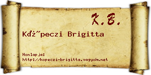 Köpeczi Brigitta névjegykártya